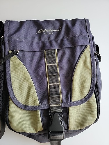 Eddie Bauer Cross Body Bag Green Grey Adjustable Strap 10x12" - Picture 2 of 10