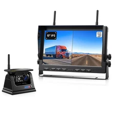 Wireless 10" DVR Monitor Solar Magnetic Battery Backup Camera For Caravan RV Van