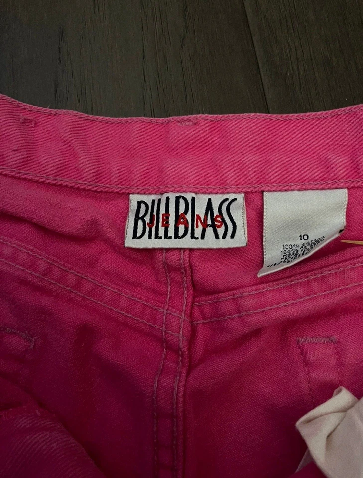 Pantalones Cortos Vintage Bill Blass Para Mujer 10 Rosa Jean Denim Berumuda Algodón Foto 3 de 4