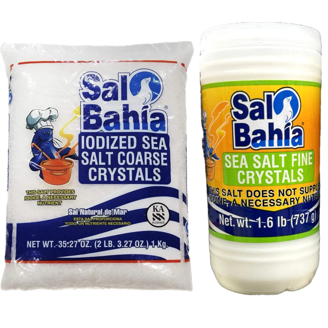 1 PACK Sal Bahia Iodized Non Iodized Sea Salt Fine OR Coarse Crystals You Choose