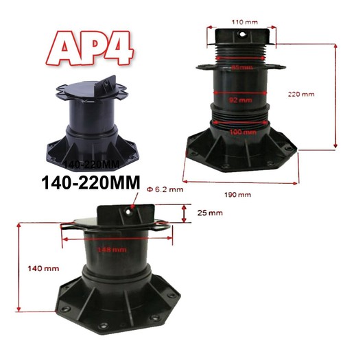 Adjustable Pedestal Deck Riser 10-220mm Levelling feet supports raised floor - Picture 50 of 50