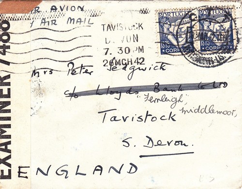 PORTUGAL ZENSIERTER BRIEF NACH ENGLAND (1942) - Bild 1 von 2