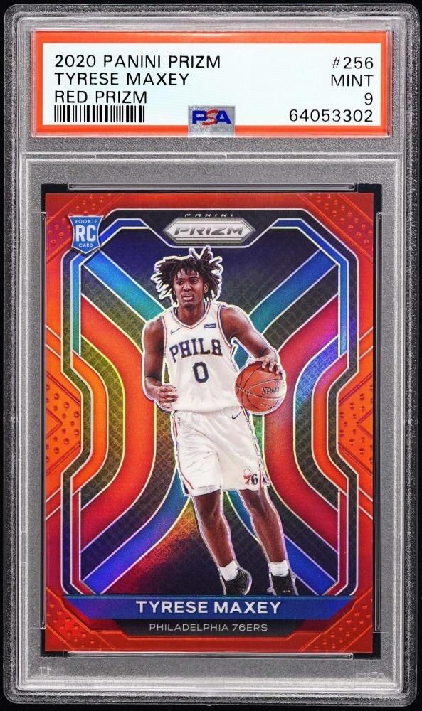 Tyrese Maxey  2020-21 Panini Prizm RC Red Prizms 160/299 #256 [PSA9 MINT]