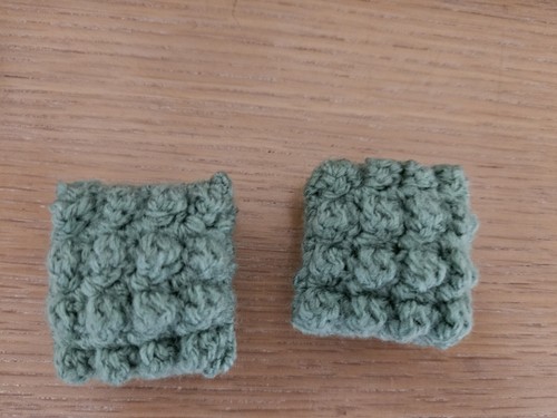 2 Dolls House Bobble Cushions Green 4x4x2.5cms Handcrocheted By Me - Picture 2 of 2