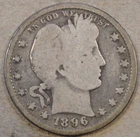 1896 Barber Quarter 25c G+ as Pictured Bk2