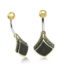 ANILLO TRIBAL MADRE DE CAPARAZÓN NEGRO 14G 1,6MM LATÓN BARRA NAVAL BOHO