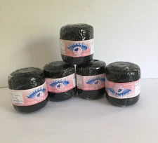 America’s Best Country Cotton Crochet Thread Black Size 10 3 Ply 350yds Lot Of 5