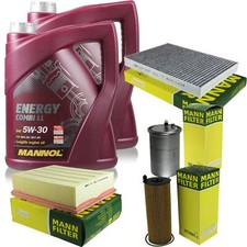 Motor-Öl 10L MANNOL 5W-30 Combi LL+MANN-FILTER Audi A4 8EC B7 3.0 TDI quattro