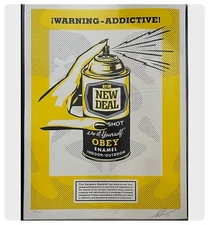 Shepard Fairey Obey NEW DEAL SPRAY CAN Signed Numbered Screen Print RARE xx/300