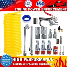 25ft 1/4" Recoil Air Hose Re Coil Spring Ends Pneumatic Compressor Accessory Kit