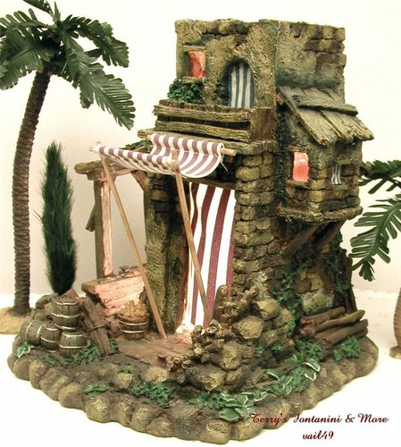 FONTANINI ITALY 5" RETIRED CARPENTER'S SHOP NATIVITY VILLAGE BUILDING 50242 GCIB - Picture 4 of 5