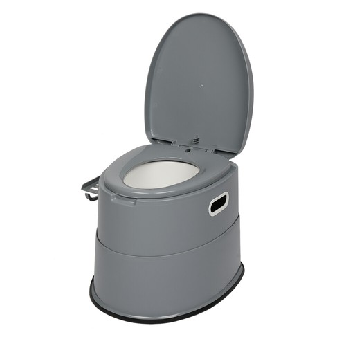 Portable Toilet with Non-slip Mat Grey - 第 7/18 張圖片