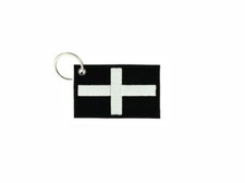 Keychain keyring embroidered embroidery patch double sided flag cornwall