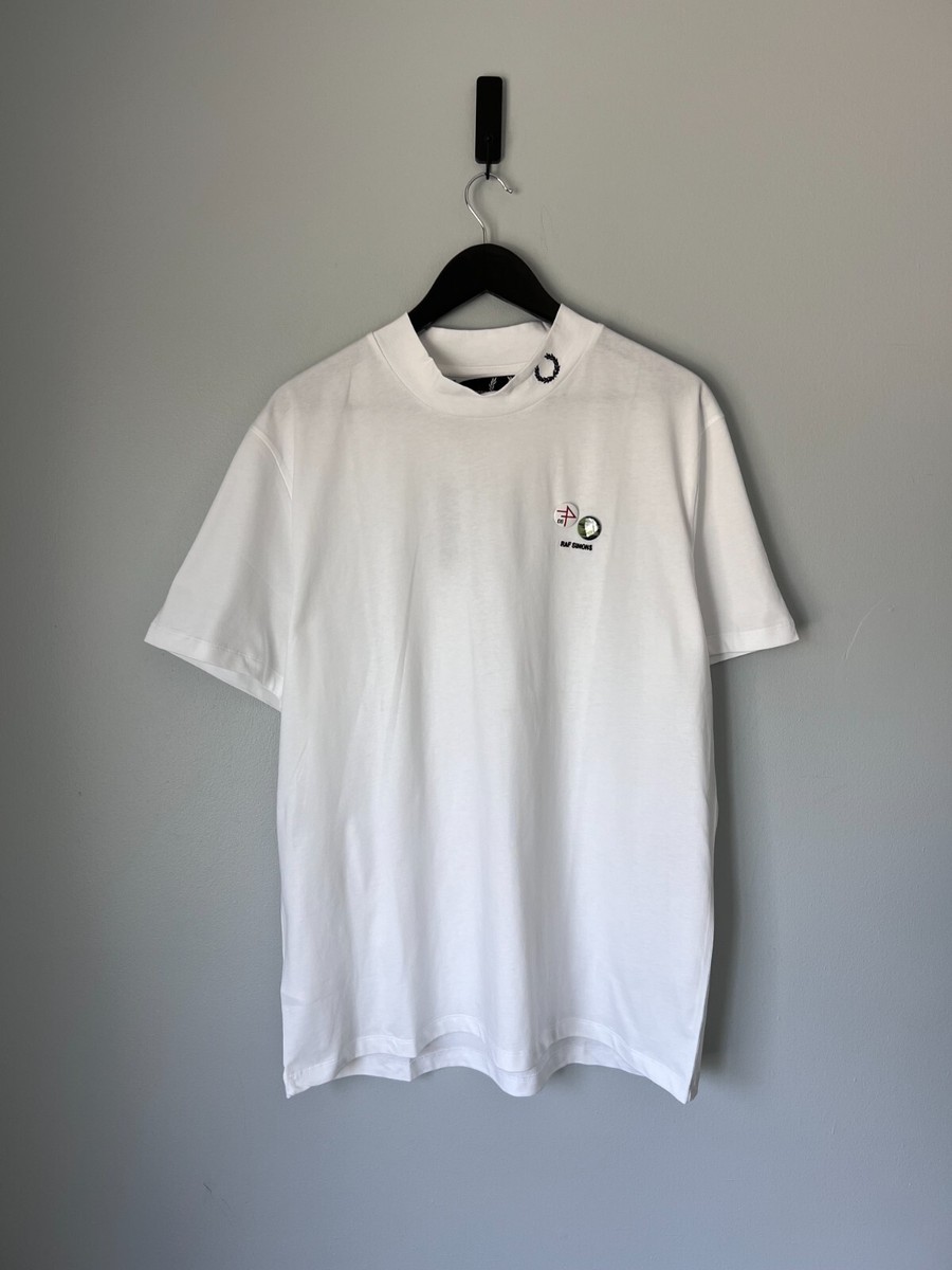 Raf Simons x Fred Perry Mock Neck Tee - Size XL - White