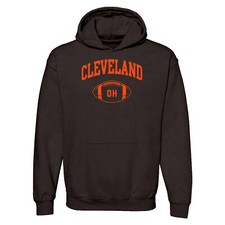 Cleveland Classic Football Arch - Sport Team Color Hoodie - Dark Chocolate