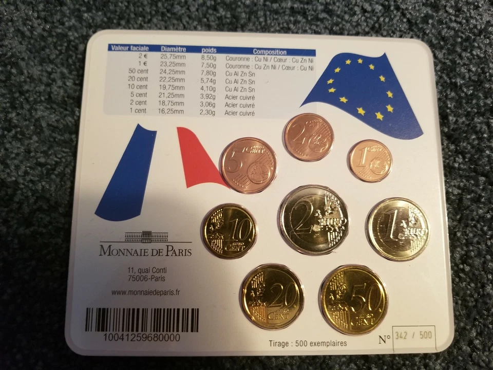 Francia 2009 Euro Set en Tarjeta de Presentación - UNC Sin Circular - Monnaie de Paris Foto 2 de 2