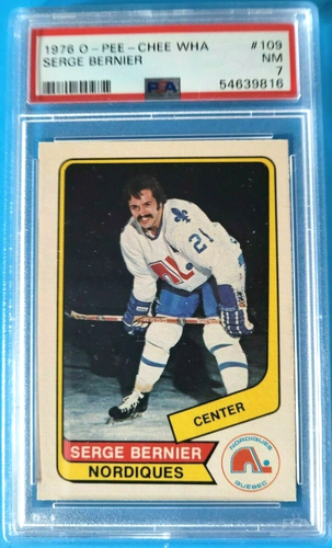 1976-77 O-PEE-CHEE WHA HOCKEY # 109 SERGE BERNIER QUEBEC NORDIQUES PSA 7 NM