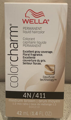 Wella Permanent Liquid Hair Color 4N/411 Medium Brown. 1.4oz