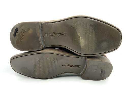 Salvatore Ferragamo Hombres Cuero Marrón Derby Vestido Con Cordones Punta Dividida Zapatos 12 D - Imagen 15 de 16