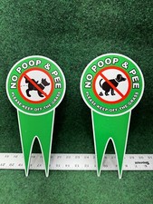 No Dog Poop Signs for Yard 12x6 Double Sided Dibond No Pooping Dog Signs 2 Pack