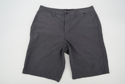 Travis Mathew Mens 32 Gray Striped Performance Golf Shorts Flat Front