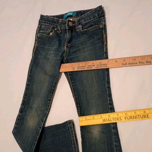 Old Navy Girls Skinny Jeans Size 7 Slim Blue Denim Adjustable Elastic Bands, EUC - Picture 6 of 12