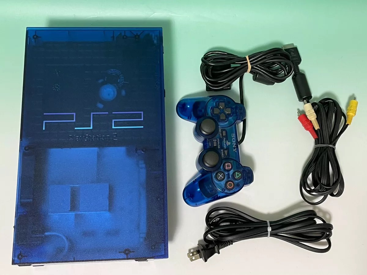 PlayStation2 Ocean Blue Console clear SCPH-37000 PS2 Controller NTSC-J  Japan JP