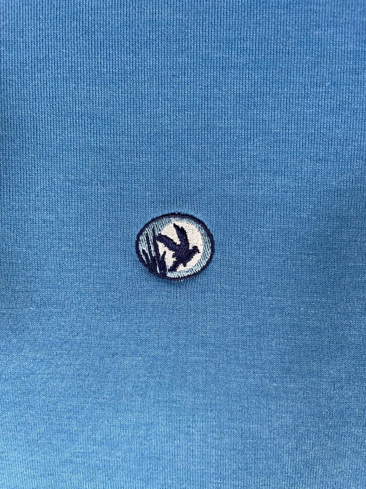 Stitch Sweater 1/4 Zip Pullover L/S Blue Sweatshirt Elbow Patches Size XL - Image 4 of 4