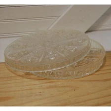 Vintage Candy Dish With Lid Divided Compartments