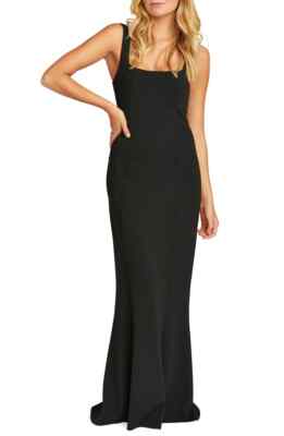show me your mumu black bridesmaid dresses Paris Gown, in Black Stretch | Show Me Your Mumu main image 0