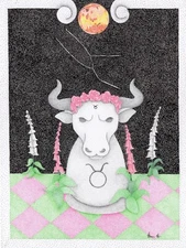 Taurus Zodiac Surreal Chess Original Illustration