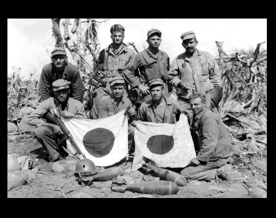 Iwo Jima Flag Captured PHOTO Japanese Flags, 5th Marine