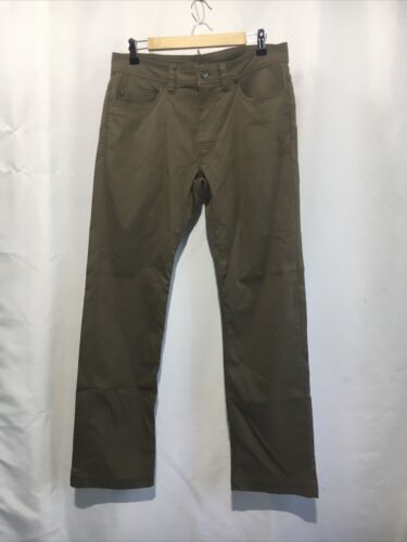 Prana Brion Pants Mens 32x32 Slim Stretch Brown Trail Outdoors Fishing Khaki - Picture 1 of 7