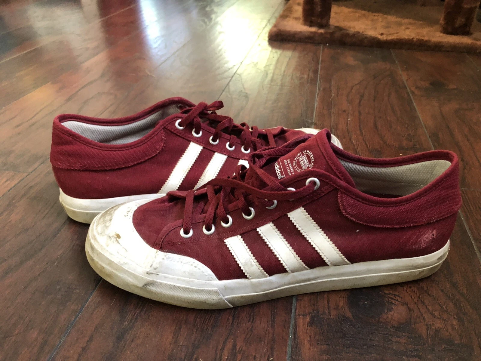 Adidas Matchcourt scarpe sneakers skate basse da uomo casual taglia 12 marrone