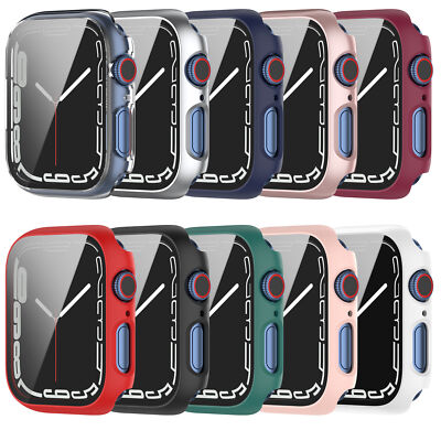 Schutzhülle Schutzglas 9H DisplayHülle Für Apple iWatch Series 7 41mm / 45mm