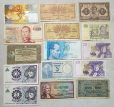 Denmark Sweden Iceland Luxembourg Norway Finland Switzerland Lot Banknotes