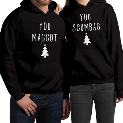 You Maggot You Drecksack lustiges Paar Weihnachten Hoodie XMas passendes Geschenk Pullover