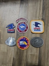 (7) Pc Lot Vintage US Post Office Patches Belt Buckle and Carrier Badge