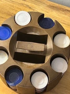 Vtg MCM 60s ES LOWE Poker Chip Carousel Caddy Dispenser Made In USA