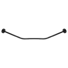 Stainless Steel Diamond Shaped Corner Shower Curtain Rod Medium Black