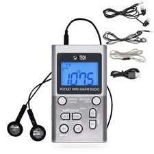MPR-AF1 AM FM Personal Radio with Two Types of Stereo Headphones, Clock, Grea...