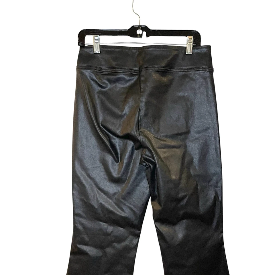 Casa Blanca Mercado Negro Talla 8 Extra Alto Tiro Negro Ajustado Acampanado Imitación Cuero Foto 4 de 4