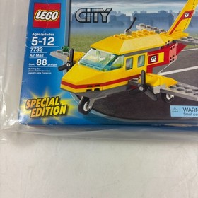 LEGO City 7732 Air Mail Plane Special Edition w/ Minifigure & Cart 88-Piece Set