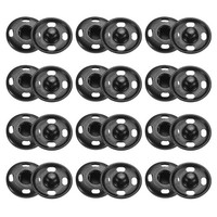 50Er Set DruckknöPfe Zum AufnäHen 15Mm Metall DruckknöPfe, Mattschwarz