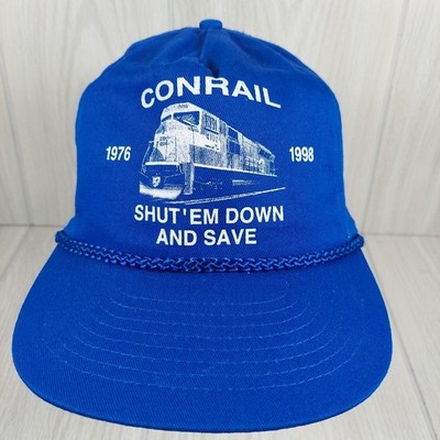 Vintage CONRAIL RAILROAD 1976 1998 Shut'em Down And Save Trucker Style Snap Back