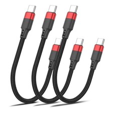 6 Inch USB C to C Cable , 3 Pack Short Fast Charging Cord Type C, 0.5 FT