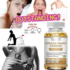 Korean Red Panax Ginseng 1600mg 120 Capsules - No Fillers Extra Strength NON-GMO