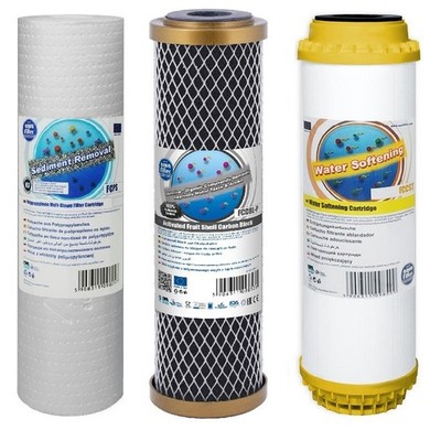 Aquafilter 3er Set Ersatzfilter Ganzes Haus Wasseraufbereiter Enthärtung 10''