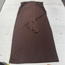 Fashion Nova Dress Womens 3X Brown Strapless Knit Maxi Side Slit Plus Size