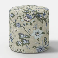 Tambor Ottoman Adelaide Floral Moss - Threshold
